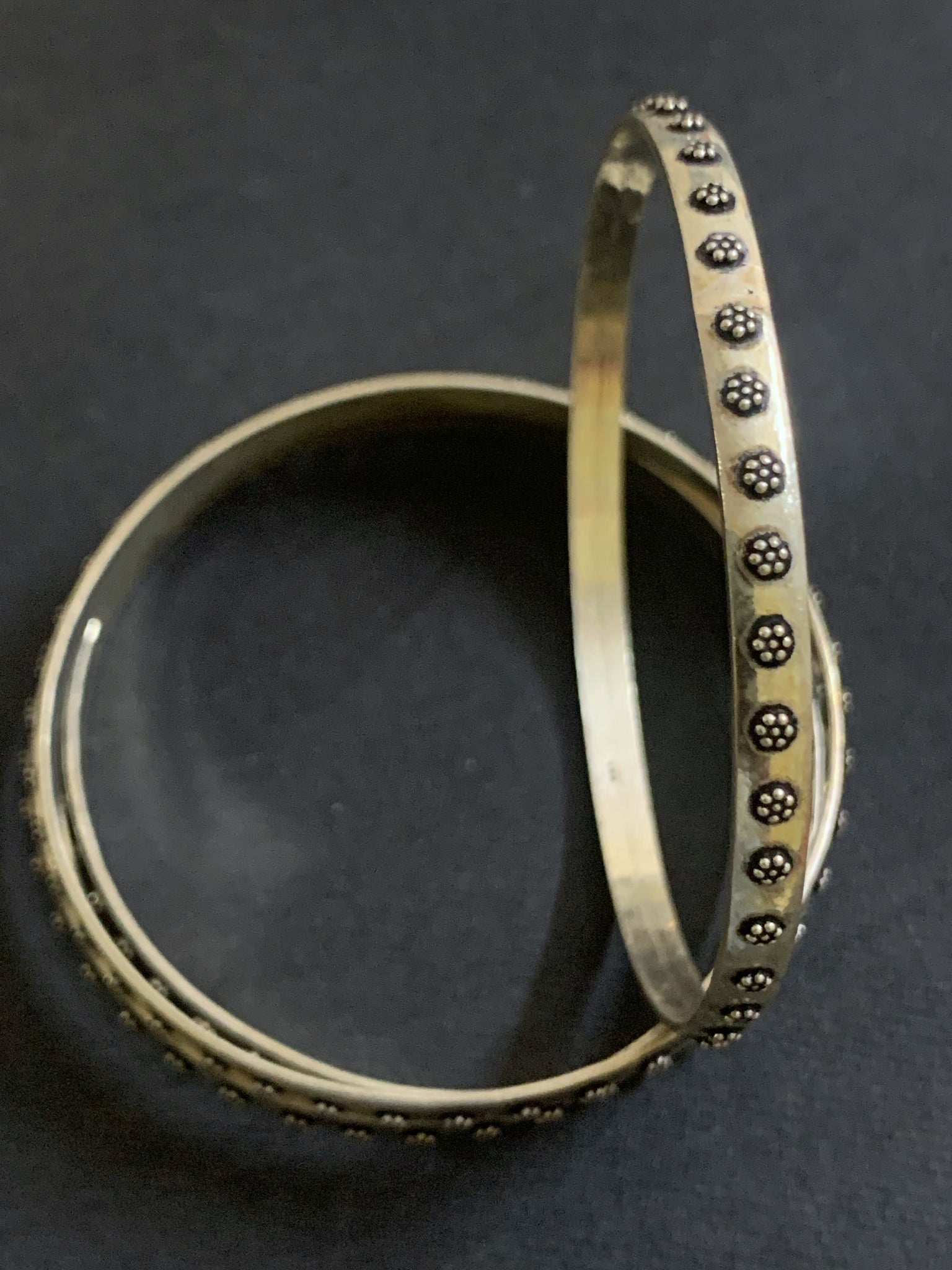 Silver Granulated Bangles