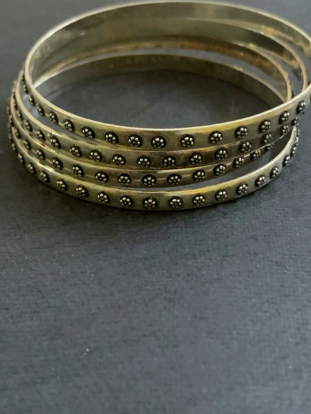 Silver Granulated Bangles