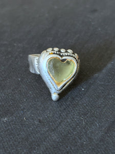 Silver Vintage Frosted Glass Finger Ring