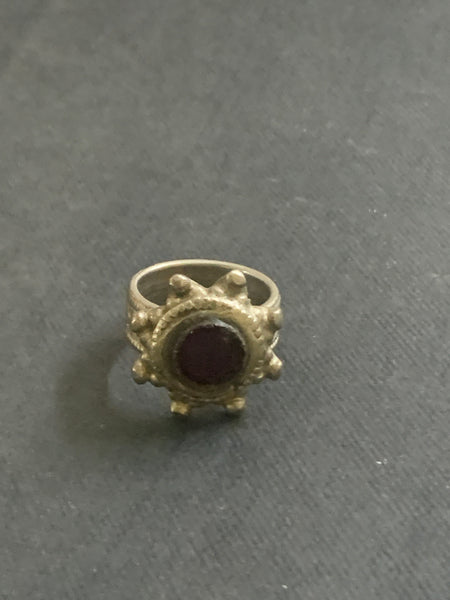 Maroon Glass Flower FingerRing