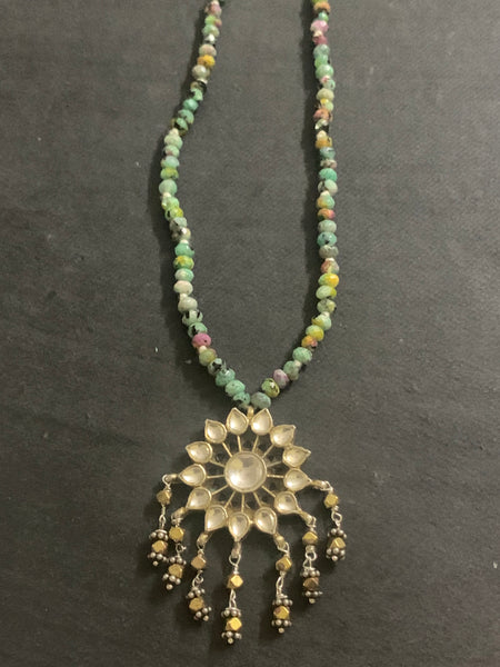 Vintage Silver Kundan Pendant